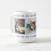 Bester Cat Vater je Custom 3 Foto Collage Kaffeetasse (Vorderseite Links)