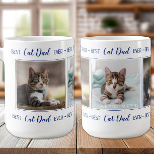 Bester Cat Vater je Custom 3 Foto Collage Kaffeetasse