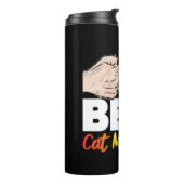 Bester Cat Vater je farbenfroher Regenbogen Mutter Thermosbecher (Nach links gedreht)
