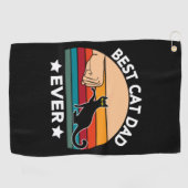 Bester Cat Vater je Faust Bump Golfhandtuch (Horizontal)