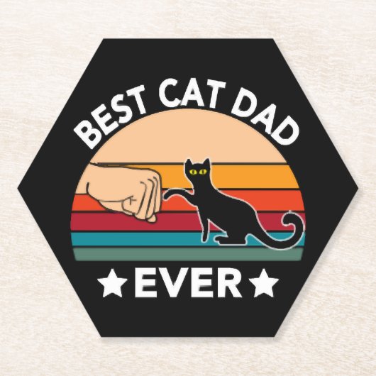 Bester Cat Vater je Faust Bump Untersetzer (Vorderseite)