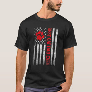Bester Cat Vater je Flag Vater's Day Kitty Meow Ki T-Shirt