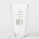 Bester Cat Vater je Foto Beer Pint Glas (Rückseite)