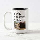 Bester Cat Vater je Foto Zweifarbige Tasse (Links)