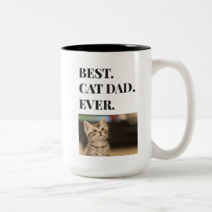 Bester Cat-Vater je Foto Zweifarbige Tasse
