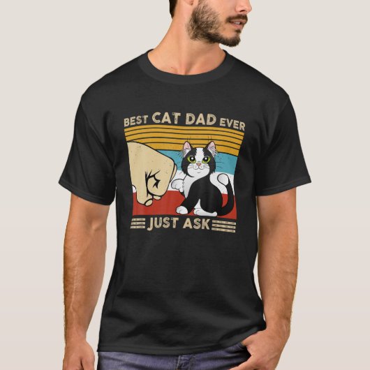 Bester Cat Vater je gerade Gefragt Funny Cat Daddy T-Shirt (Vorderseite)