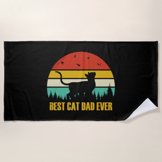 Bester Cat Vater je Geschenk Strandtuch (Vorderseite)