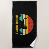 Bester Cat Vater je Geschenk Strandtuch (Vorderseite)