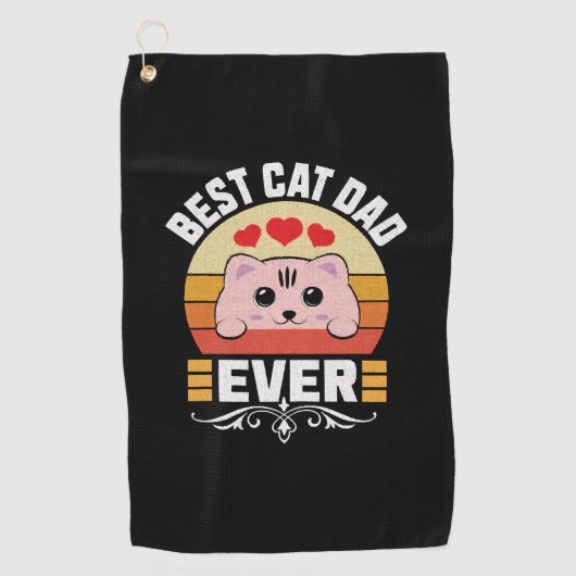 Bester Cat Vater je Golfhandtuch (Vorderseite)