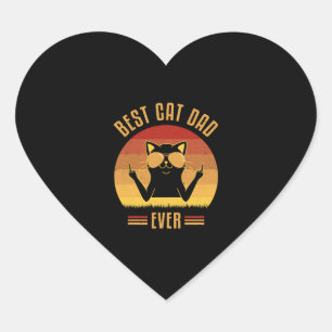 Bester Cat Vater je Herz-Aufkleber