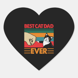 Bester Cat Vater je Herz-Aufkleber