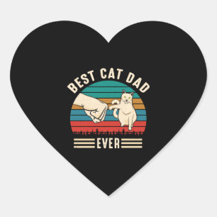 Bester Cat Vater je Katze Faust Vintage Männer Herz-Aufkleber