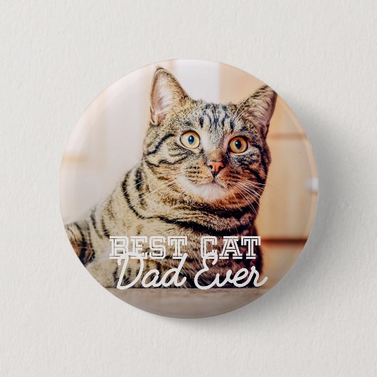 Bester Cat Vater je Modernes, benutzerdefiniertes  Button (Vorderseite)