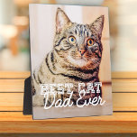 Bester Cat Vater je Modernes, benutzerdefiniertes  Fotoplatte<br><div class="desc">Dieses einfache und klassische Design besteht aus Serifentypografie und fügt ein benutzerdefiniertes Foto hinzu</div>
