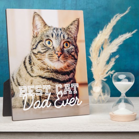 Bester Cat Vater je Modernes, benutzerdefiniertes Fotoplatte (Seite)