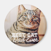 Bester Cat Vater je Modernes, benutzerdefiniertes  Magnet (Vorne)