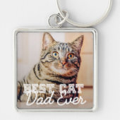 Bester Cat Vater je Modernes, benutzerdefiniertes Schlüsselanhänger (Vorne)