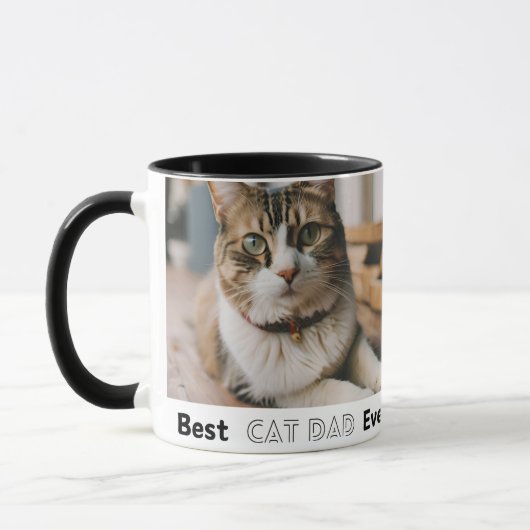 Bester Cat Vater je Modernes, benutzerdefiniertes  Tasse (Links)
