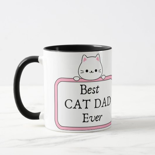 Bester Cat Vater je Modernes, benutzerdefiniertes Tasse (Links)