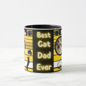Bester Cat Vater je Modernes, benutzerdefiniertes  Tasse (Zentrum)