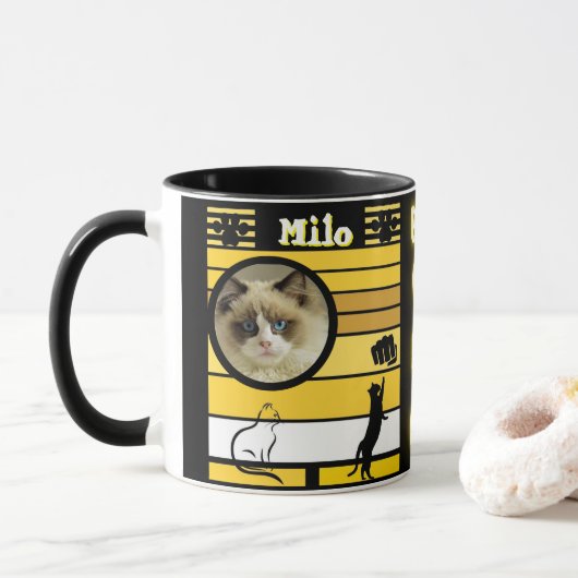 Bester Cat Vater je Modernes, benutzerdefiniertes  Tasse (Mit Donut)