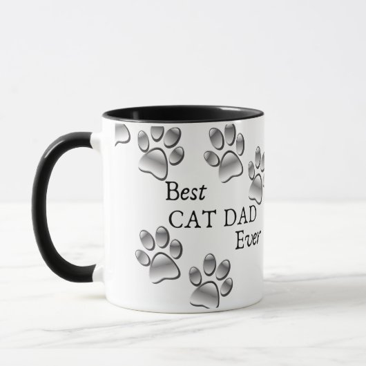 Bester Cat Vater je Modernes, benutzerdefiniertes Tasse (Links)