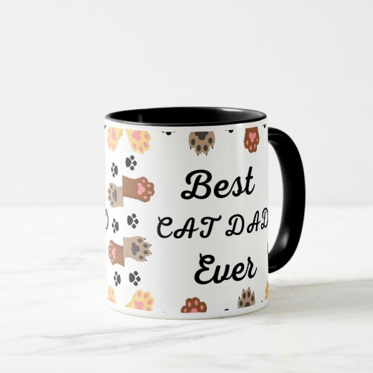 Bester Cat Vater je Modernes, benutzerdefiniertes Tasse (VorderseiteRechts)