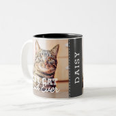 Bester Cat Vater je Modernes, benutzerdefiniertes  Zweifarbige Tasse (Vorderseite Links)