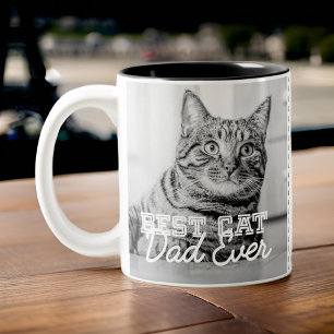 Bester Cat Vater je Modernes, benutzerdefiniertes  Zweifarbige Tasse
