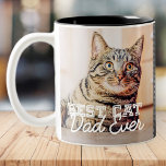 Bester Cat Vater je Modernes, benutzerdefiniertes  Zweifarbige Tasse<br><div class="desc">Dieses einfache und klassische Design besteht aus Serifentypografie und fügt ein benutzerdefiniertes Foto hinzu</div>