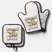 Bester Cat Vater je Ofenhandschuh & Topflappen-Set (Vorderseite/Rückseite)