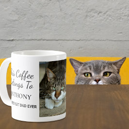 Bester Cat Vater je Personalisiertes Foto Kaffeetasse