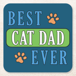 Bester Cat Vater je Rechteckiger Pappuntersetzer