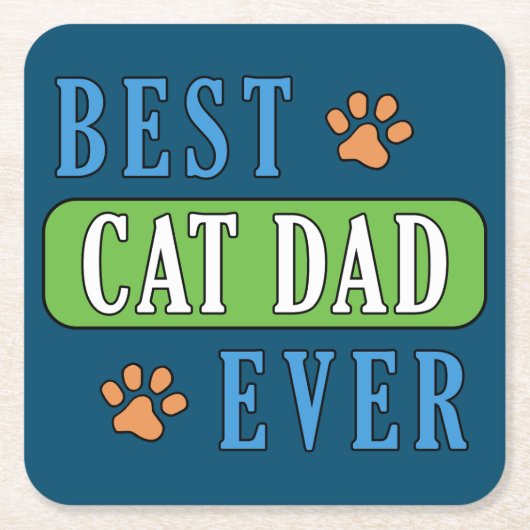 Bester Cat Vater je Rechteckiger Pappuntersetzer (Vorderseite)