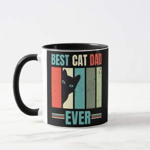Bester Cat Vater je Retro Vintage Grafik Vater's Tasse