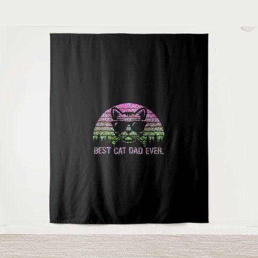 Bester Cat Vater je Shirt Wandteppich (Vorderseite)