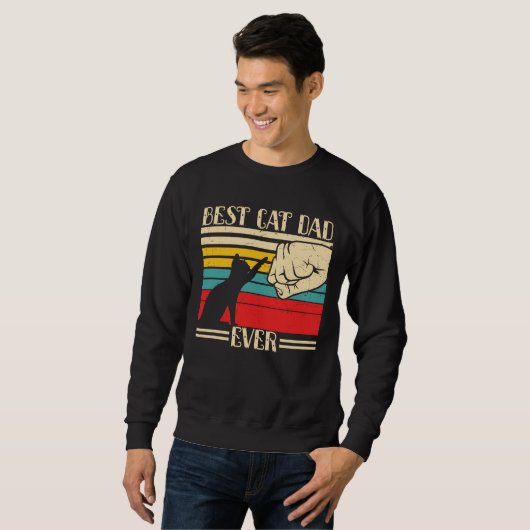 Bester Cat Vater je Sweatshirt (Vorne ganz)