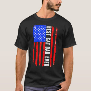 Bester Cat Vater je US-Flagge Katze Vater 4. Juli T-Shirt