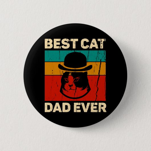 Bester Cat Vater je Vatertag Geschenk Button (Vorderseite)