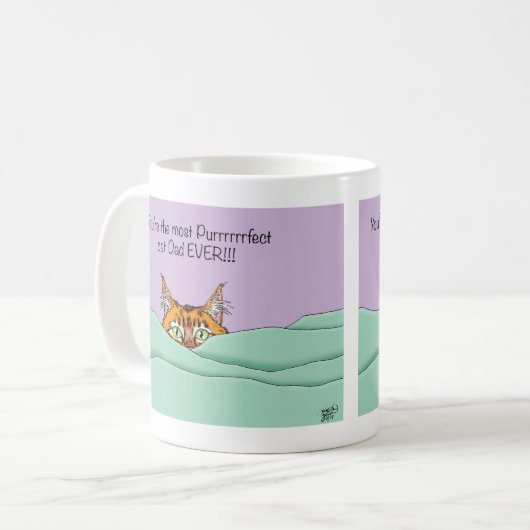 Bester Cat Vater je! Vatertag Kaffeetasse (Vorderseite Links)