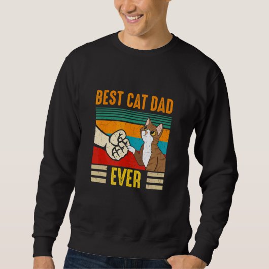 Bester Cat Vater je Vatertag Sweatshirt (Vorderseite)