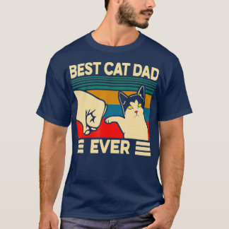 Bester Cat Vater je Vintag Men Bump Fit Vathers T-Shirt