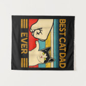 Bester Cat Vater je | Witziges Geschenk für Vater Wandteppich (Vorderseite (Horizontal))