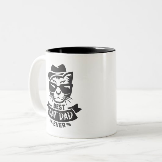 Bester Cat-Vater je Zweifarbige Tasse (Vorderseite Links)