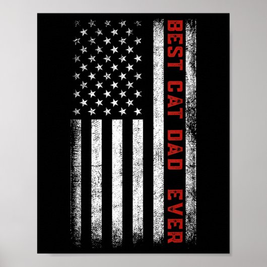Bester Cat Vater jemals American Flag Cat Vater Fa Poster (Vorne)