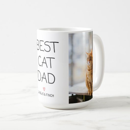 Bester Cat Vater Kaffee Tasse (VorderseiteRechts)