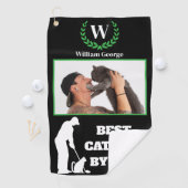Bester Cat-Vater par mit benutzerdefiniertem Foto  Golfhandtuch (Insitu)