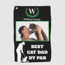 Bester Cat-Vater par mit benutzerdefiniertem Foto  Golfhandtuch