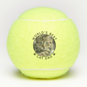 Bester Cat Vater Personalisiertes Foto Tennisbälle