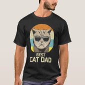 Bester Cat Vater Sonnenbrille Retro Funny Vathers T-Shirt (Vorderseite)